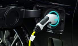 Close up of an Automotive Charging socket and plug