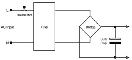 Simple full-wave bridge rectifier circuit