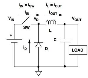 Image of Analog Devices basic buck-switching regulator circuit