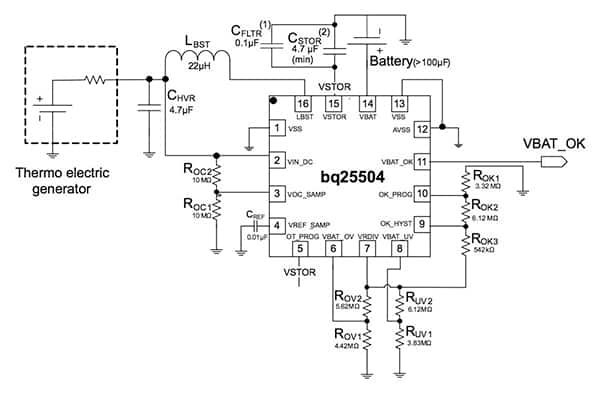 Diagram of Texas Instruments bq25504