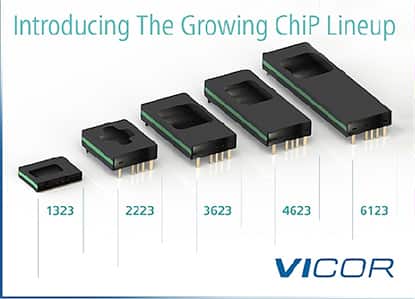 Image of Vicor ChiP package size options