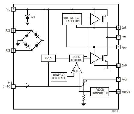Diagram of piezoelectric energy harvesting system