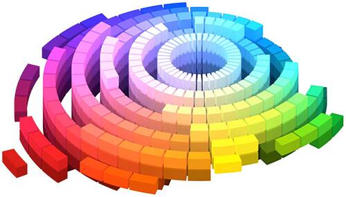 Image of Munsell three-dimensional color wheel