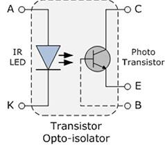 Diagram of transistor optoisolator
