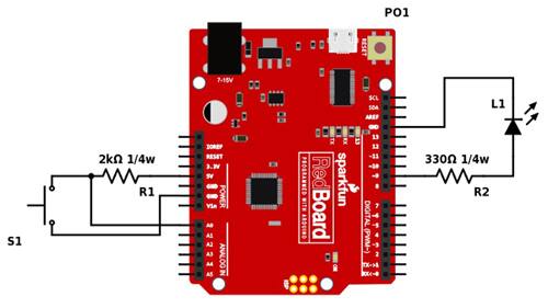 Image of DigiKey Scheme-it Arduino simple circuit