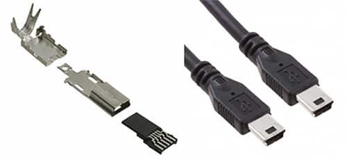 Hirose 的 UX40A-MB-5P USB-mini 和电缆版本图片