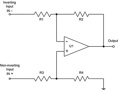 典型电流检测放大器的简化示意图