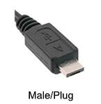 Image of male/plug USB Type Micro A connector