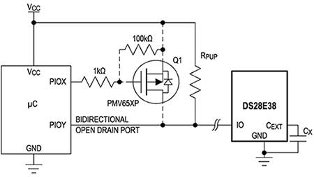 Diagram of Maxim Integrated DS28E38 1-Wire interface