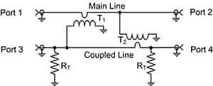 基于射频变压器的定向耦合器拓扑示意图