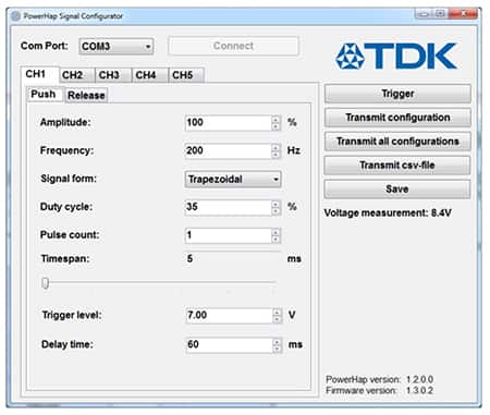 TDK PowerHap 评估套件软件图片