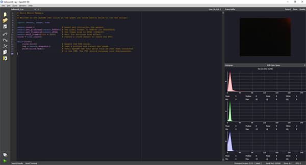 OpenMV IDE 基于 Python 的接口图片（点击放大）