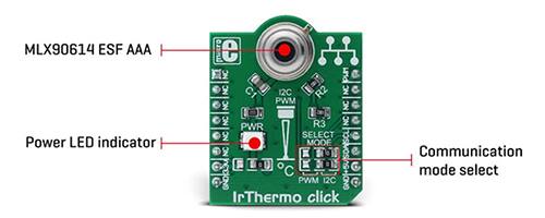 MikroElektronika 的 MIKROE-1362 IrThermo Click 板图片