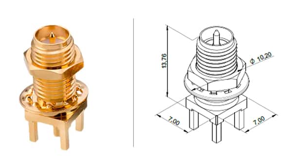 Image of Würth Elektronik 63012042124504 is a reverse polarity SMA connector