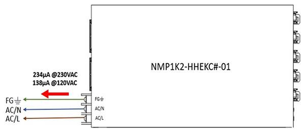 Diagram of MEAN WELL NMP1K2-HHEKC#-01 single multi-output AC/DC supply