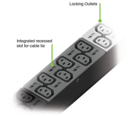 第 5 代 iPDU 提供电缆扎带或锁定输出插口图片