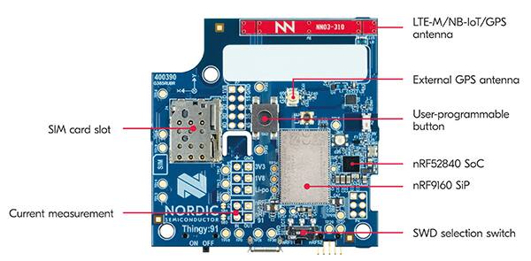 Image of Nordic Semiconductor nRF6943 cellular IoT development board