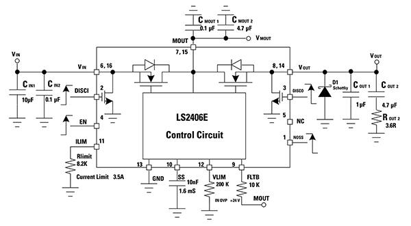 Littelfuse LS2406ERQ23 电子熔断器示意图（点击放大）