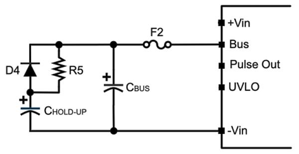 建议与母线电容器一起使用的输入电路示意图