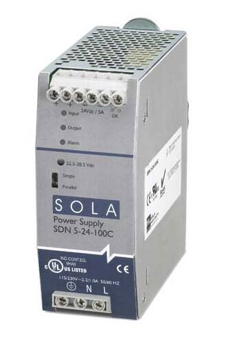 SolaHD 的 SDN5-24-100C 紧凑型 DIN 导轨安装电源的图片