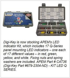 Digi-Key Corporation Announces Stock on APEM Q-Series LED Indicator Kit