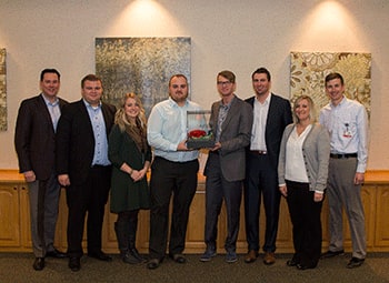Image of Representatives from Digi-Key Accept the Global Distribution Award from Wurth Electronics Midcom Inc.