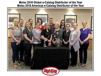 Image of Molex Names Digi-Key 2018 Global e-Catalog Distributor of the Year and 2018 Americas e-Catalog Distributor of the Year