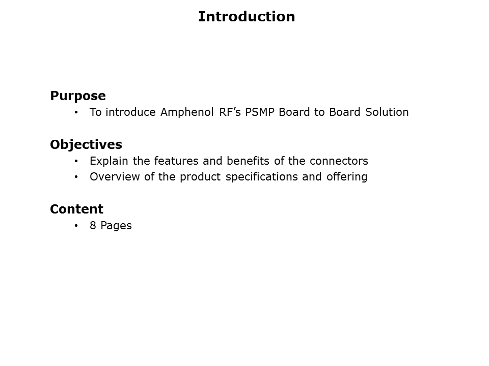 PSMP Connector Assemblies Slide 1
