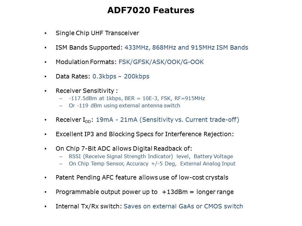 ADF7xxx ISM Transceivers Slide 9
