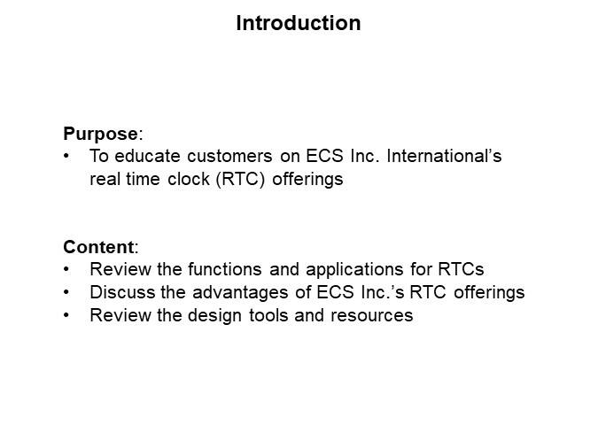 Image of ECS Inc. Real Time Clock (RTC) - Introduction