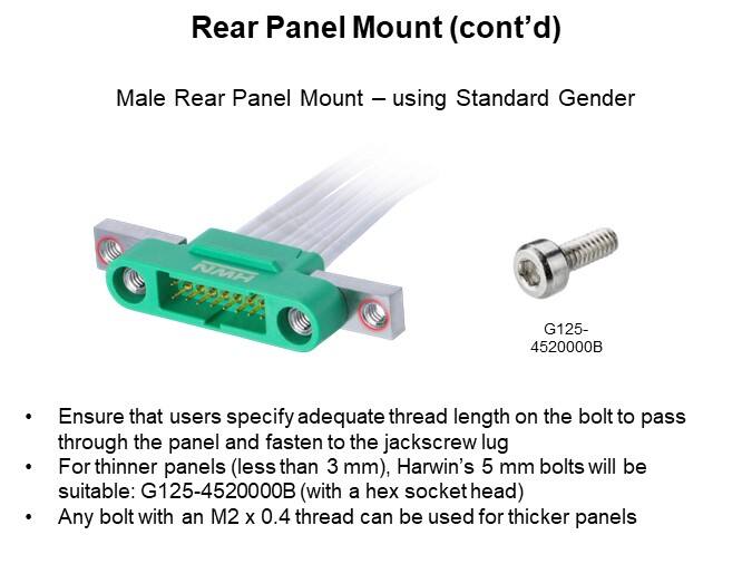 Rear Panel Mount (cont’d)