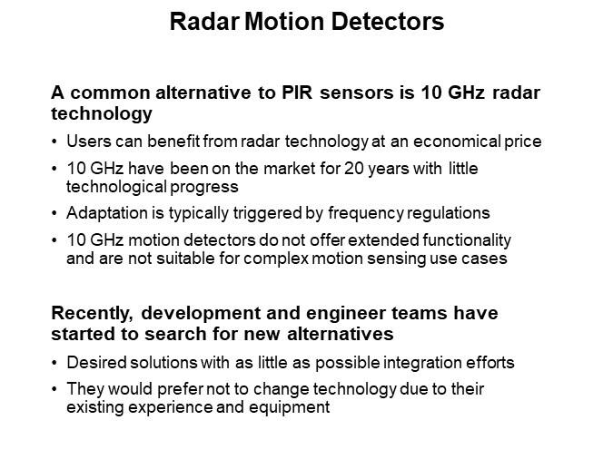 Radar Motion Detectors 