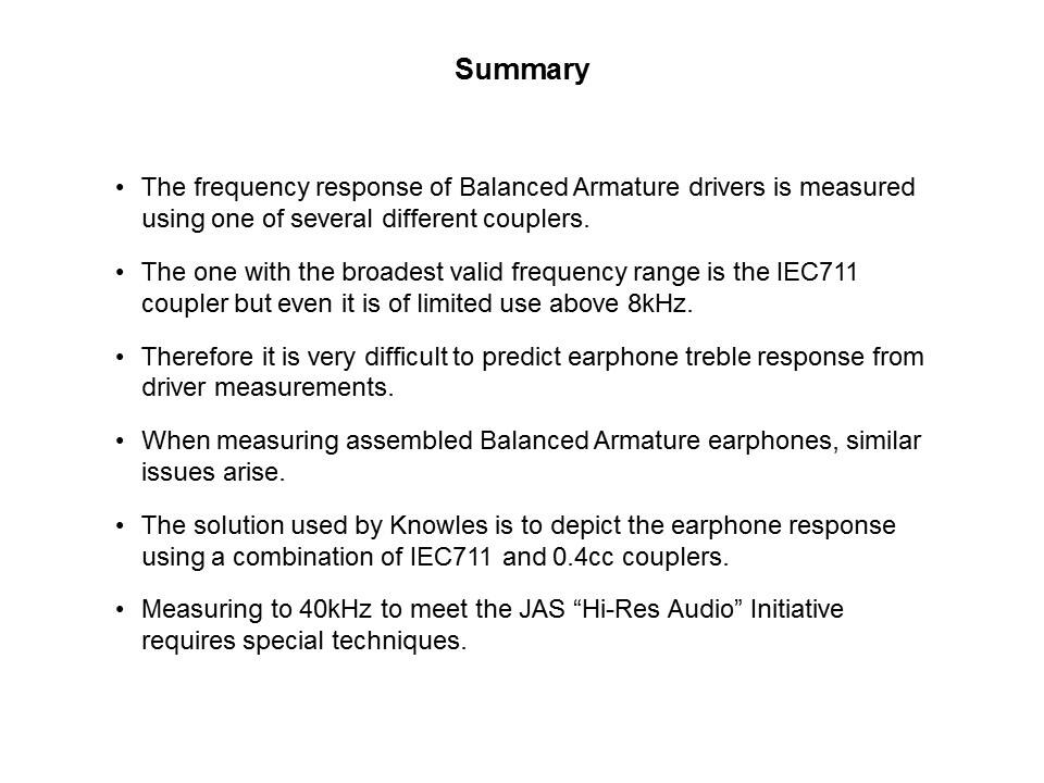 Measuring the Frequency Response of Balanced Armature Drivers and Earphones Slide 12