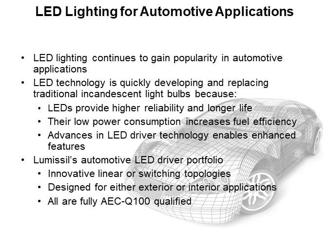 LED Lighting for Automotive Applications