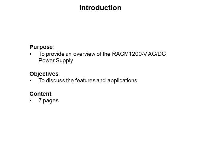 Image of RECOM Power RACM1200-V AC/DC Power Supply - Introduction