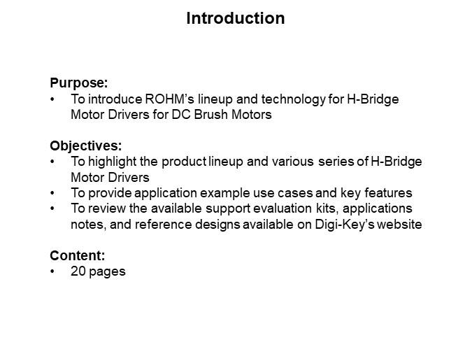 Image of ROHM H-Bridge Drivers for DC Brush Motors - Introduction