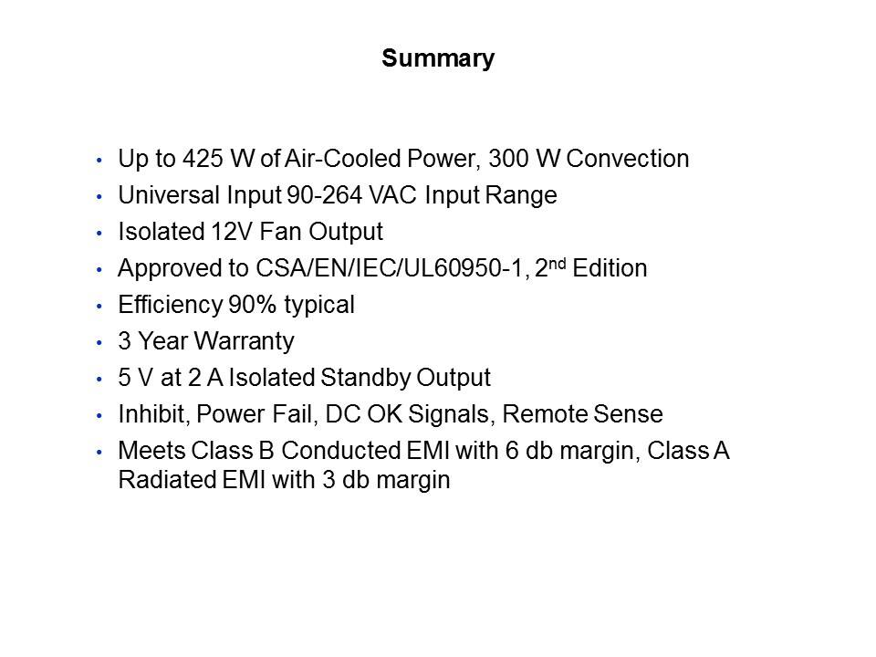 TU425 Series AC/DC Power Supply Slide 7