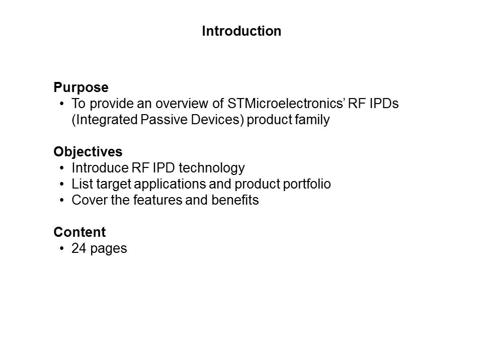 RF IPDs Overview Slide 1