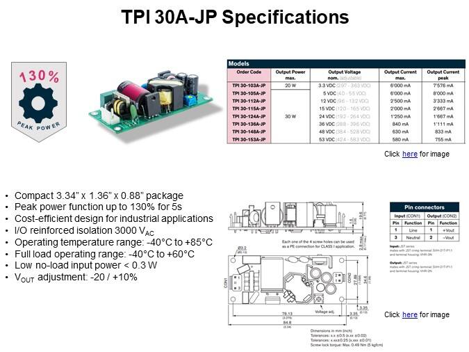 TPI 30A-JP Specifications