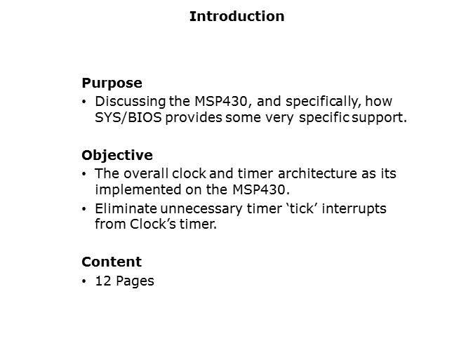 SYS/BIOS: MSP430 Support Slide 1