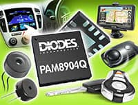 Diodes 的 PAM8904Q 车用 18 Vpp 输出压电发声器驱动器图片