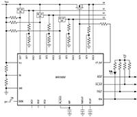 Analog Devices 的 MAX16050 电压监视器/定序器电路原理图