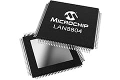 Image of Microchip's LAN8804 4-Port GbE Cu PHY