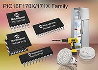  Microchip Technology 的 PIC16(L)F170x/171x 8 位 MCU 系列，采用智能化模拟和内核独立型外设