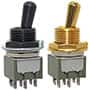Image of NKK Switches' M Series Miniature Toggles in Black Chrome or Gold