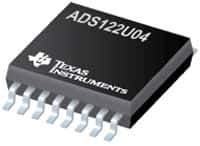 Texas Instruments 的 ADS122U04 24 位模数转换器 (ADC) 的图片
