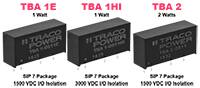 TRACO Power 的 TBA 1E、TBA 1HI 和 TBA 2 系列 DC/DC 转换器的图片